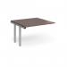 Adapt boardroom table add on unit 1200mm x 1200mm - silver frame, walnut top EBT1212-AB-S-W