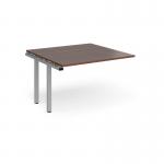 Adapt boardroom table add on unit 1200mm x 1200mm - silver frame and walnut top