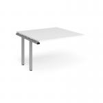 Adapt boardroom table add on unit 1200mm x 1200mm - silver frame and white top