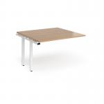 Adapt boardroom table add on unit 1200mm x 1200mm - white frame, beech top EBT1212-AB-WH-B