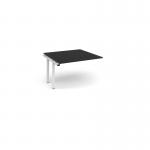 Adapt boardroom table add on unit 1200mm x 1200mm - white frame, black top EBT1212-AB-WH-BK