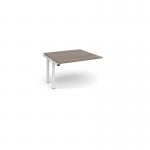 Adapt boardroom table add on unit 1200mm x 1200mm - white frame, Barcelona walnut top EBT1212-AB-WH-BW