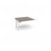 Adapt boardroom table add on unit 1200mm x 1200mm - white frame, Barcelona walnut top EBT1212-AB-WH-BW
