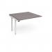 Adapt boardroom table add on unit 1200mm x 1200mm - white frame, grey oak top EBT1212-AB-WH-GO