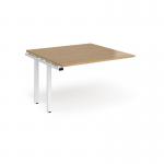 Adapt boardroom table add on unit 1200mm x 1200mm - white frame and oak top EBT1212-AB-WH-O