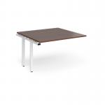 Adapt boardroom table add on unit 1200mm x 1200mm - white frame, walnut top EBT1212-AB-WH-W