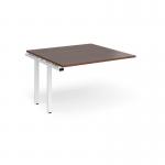 Adapt boardroom table add on unit 1200mm x 1200mm - white frame and walnut top EBT1212-AB-WH-W