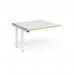 Adapt boardroom table add on unit 1200mm x 1200mm - white frame, white top with oak edging EBT1212-AB-WH-WO