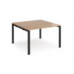 Adapt square boardroom table 1200mm x 1200mm - black frame, beech top EBT1212-K-B