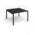 Adapt square boardroom table 1200mm x 1200mm - black frame, black top EBT1212-K-BK