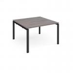 Adapt square boardroom table 1200mm x 1200mm - black frame and grey oak top EBT1212-K-GO