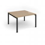 Adapt square boardroom table 1200mm x 1200mm - black frame, kendal oak top EBT1212-K-KO