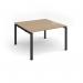 Adapt square boardroom table 1200mm x 1200mm - black frame, kendal oak top EBT1212-K-KO