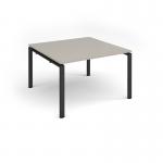 Adapt square boardroom table 1200mm x 1200mm - black frame, light grey top EBT1212-K-LG