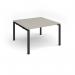Adapt square boardroom table 1200mm x 1200mm - black frame, light grey top EBT1212-K-LG