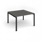 Adapt square boardroom table 1200mm x 1200mm - black frame, onyx grey top EBT1212-K-OG