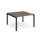 Adapt square boardroom table 1200mm x 1200mm - black frame and walnut top EBT1212-K-W
