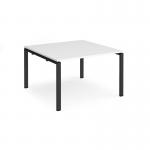 Adapt square boardroom table 1200mm x 1200mm - black frame, white top EBT1212-K-WH