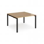 Adapt boardroom table starter unit 1200mm x 1200mm - black frame and oak top EBT1212-SB-K-O