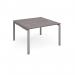 Adapt boardroom table starter unit 1200mm x 1200mm - silver frame, grey oak top EBT1212-SB-S-GO