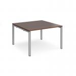 Adapt boardroom table starter unit 1200mm x 1200mm - silver frame and walnut top