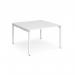 Adapt boardroom table starter unit 1200mm x 1200mm - white frame, white top EBT1212-SB-WH-WH