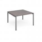 Adapt square boardroom table 1200mm x 1200mm - silver frame and grey oak top EBT1212-S-GO