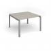 Adapt square boardroom table 1200mm x 1200mm - silver frame, light grey top EBT1212-S-LG