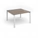 Adapt square boardroom table 1200mm x 1200mm - white frame, Barcelona walnut top EBT1212-WH-BW