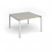 Adapt square boardroom table 1200mm x 1200mm - white frame, light grey top EBT1212-WH-LG