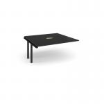 Adapt boardroom table add on unit 1600mm x 1600mm with central cutout 272mm x 132mm - black frame, black top EBT1616-AB-CO-K-BK