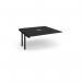 Adapt boardroom table add on unit 1600mm x 1600mm with central cutout 272mm x 132mm - black frame, black top EBT1616-AB-CO-K-BK