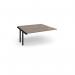 Adapt boardroom table add on unit 1600mm x 1600mm with central cutout 272mm x 132mm - black frame, Barcelona walnut top EBT1616-AB-CO-K-BW