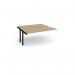 Adapt boardroom table add on unit 1600mm x 1600mm with central cutout 272mm x 132mm - black frame, kendal oak top EBT1616-AB-CO-K-KO