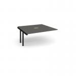 Adapt boardroom table add on unit 1600mm x 1600mm with central cutout 272mm x 132mm - black frame, onyx grey top EBT1616-AB-CO-K-OG