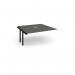 Adapt boardroom table add on unit 1600mm x 1600mm with central cutout 272mm x 132mm - black frame, onyx grey top EBT1616-AB-CO-K-OG