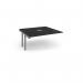 Adapt boardroom table add on unit 1600mm x 1600mm with central cutout 272mm x 132mm - silver frame, black top EBT1616-AB-CO-S-BK