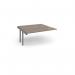 Adapt boardroom table add on unit 1600mm x 1600mm with central cutout 272mm x 132mm - silver frame, Barcelona walnut top EBT1616-AB-CO-S-BW