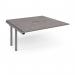 Adapt boardroom table add on unit 1600mm x 1600mm with central cutout 272mm x 132mm - silver frame, grey oak top EBT1616-AB-CO-S-GO