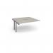 Adapt boardroom table add on unit 1600mm x 1600mm with central cutout 272mm x 132mm - silver frame, light grey top EBT1616-AB-CO-S-LG
