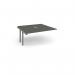 Adapt boardroom table add on unit 1600mm x 1600mm with central cutout 272mm x 132mm - silver frame, onyx grey top EBT1616-AB-CO-S-OG