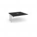Adapt boardroom table add on unit 1600mm x 1600mm with central cutout 272mm x 132mm - white frame, black top EBT1616-AB-CO-WH-BK