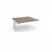 Adapt boardroom table add on unit 1600mm x 1600mm with central cutout 272mm x 132mm - white frame, Barcelona walnut top EBT1616-AB-CO-WH-BW