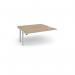 Adapt boardroom table add on unit 1600mm x 1600mm with central cutout 272mm x 132mm - white frame, kendal oak top EBT1616-AB-CO-WH-KO