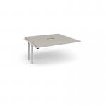 Adapt boardroom table add on unit 1600mm x 1600mm with central cutout 272mm x 132mm - white frame, light grey top EBT1616-AB-CO-WH-LG