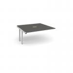 Adapt boardroom table add on unit 1600mm x 1600mm with central cutout 272mm x 132mm - white frame, onyx grey top EBT1616-AB-CO-WH-OG