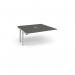 Adapt boardroom table add on unit 1600mm x 1600mm with central cutout 272mm x 132mm - white frame, onyx grey top EBT1616-AB-CO-WH-OG