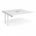 Adapt boardroom table add on unit 1600mm x 1600mm with central cutout 272mm x 132mm - white frame, white top EBT1616-AB-CO-WH-WH