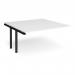 Adapt boardroom table add on unit 1600mm x 1600mm - black frame, white top EBT1616-AB-K-WH