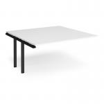 Adapt boardroom table add on unit 1600mm x 1600mm - black frame, white top EBT1616-AB-K-WH